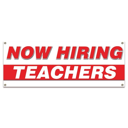 Signmission Now Hiring Teachers Banner Apply Inside Accepting Application Single Sided B-30311
